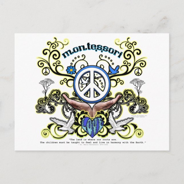 Montesori Peace Vykort (Framsida)