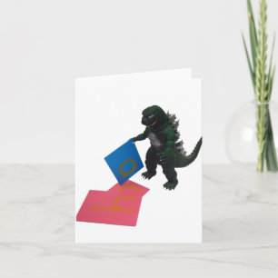 Montessaurus & Sand Papper Brev Note Card Kort