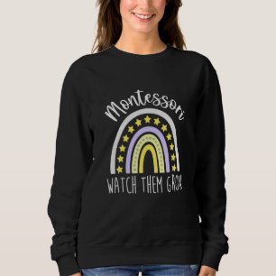 Montessori bevaka dem Grow Teacher Rainbow Mamma L T Shirt