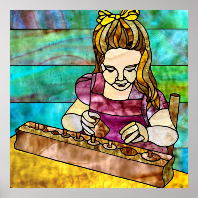 Montessori Child med Sensorial Cylinder Block Poster (Framsidan)