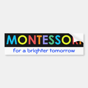 Montessori för en ljusare morgondag Bildäckslapp Bildekal
