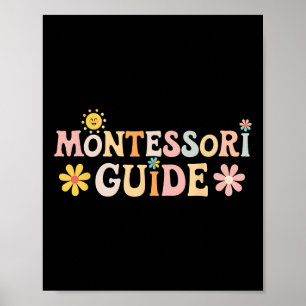 Montessori Guide Tillbaka Till Skolan Första Skold Poster