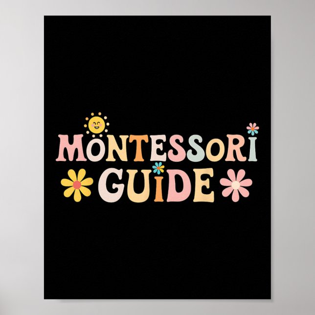 Montessori Guide Tillbaka Till Skolan Första Skold Poster (Framsidan)