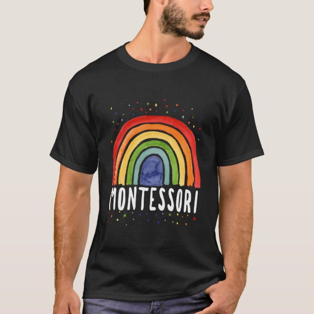 Montessori regnbåge för Montessori lärare T Shirt (Framsida)