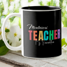 Montessori Teacher Colorful Personlig Två-Tonad Mugg