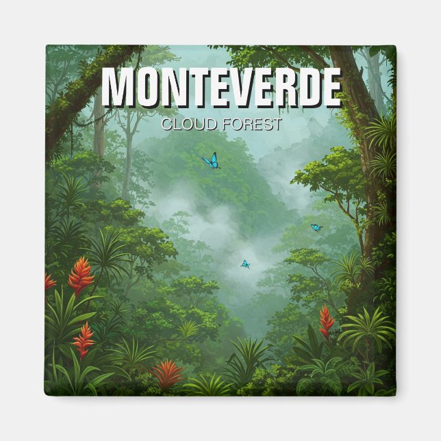 Monteverde Cloud Forest Costa Rica Travel Magnet (Framsidan)