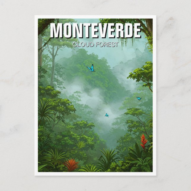 Monteverde Cloud Forest Costa Rica Travel Vykort (Framsida)