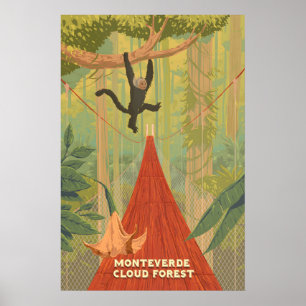 Monteverde Molnskog Costa Rica Resaaffisch Poster