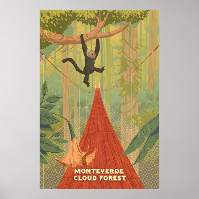Monteverde Molnskog Costa Rica Resaaffisch Poster (Framsidan)