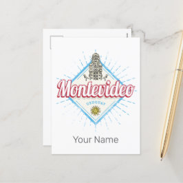 Montevideo City Uruguay Palacio Salvo Souvenir Helg Vykort