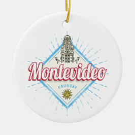 Montevideo City Uruguay Palacio Salvo Souvenir Julgransprydnad Keramik