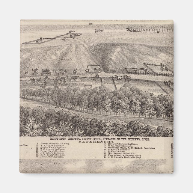 Montevideo, Granite Falls, Minnesota Magnet (Framsidan)