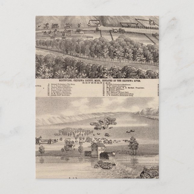 Montevideo, Granite Falls, Minnesota Vykort (Framsida)