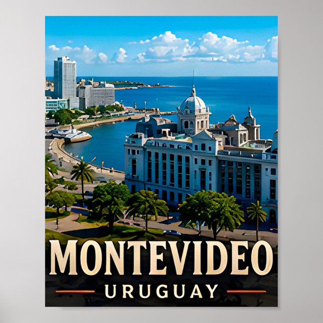 Montevideo Kustnära Elegans och Uruguayansk Charm Poster (Framsidan)