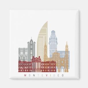 Montevideo-skylin poster magnet