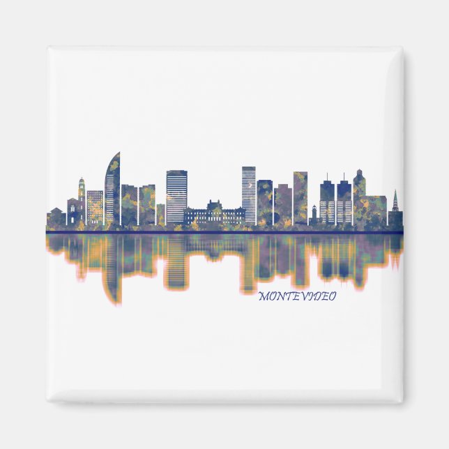 Montevideo Skyline Magnet (Framsidan)
