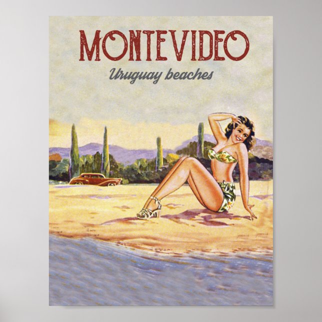 Montevideo, Uruguay Beach Poster (Framsidan)