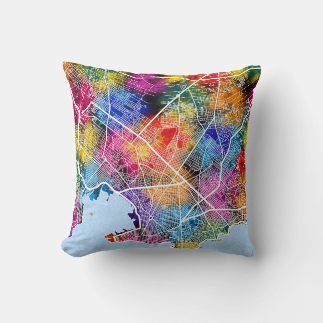 Montevideo Uruguay City Karta Kudde (Framsida)