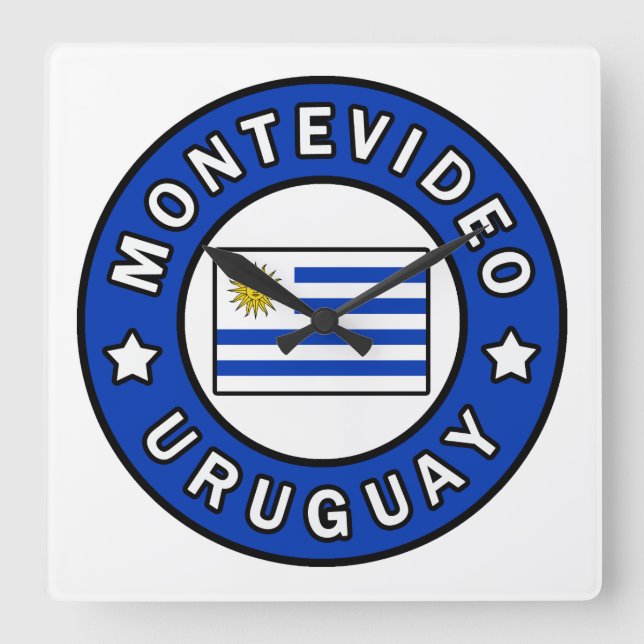 Montevideo Uruguay Fyrkantig Klocka (Framsida)