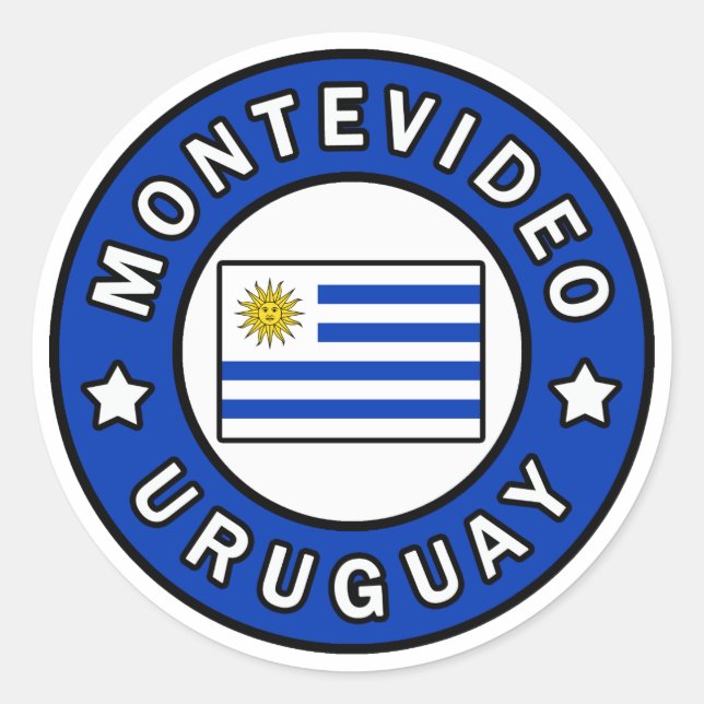 Montevideo Uruguay Runt Klistermärke (Framsida)