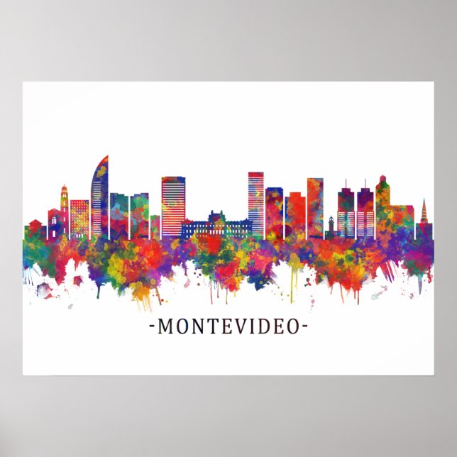 Montevideo Uruguay Skyline Poster (Framsidan)