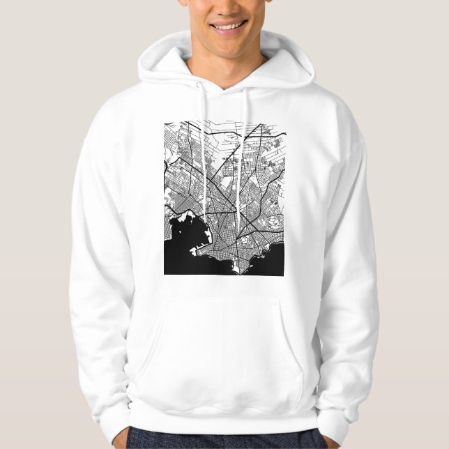Montevideo Uruguay Stadskarta Hoodie (Framsida)