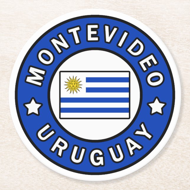 Montevideo Uruguay Underlägg Papper Rund (Framsidan)