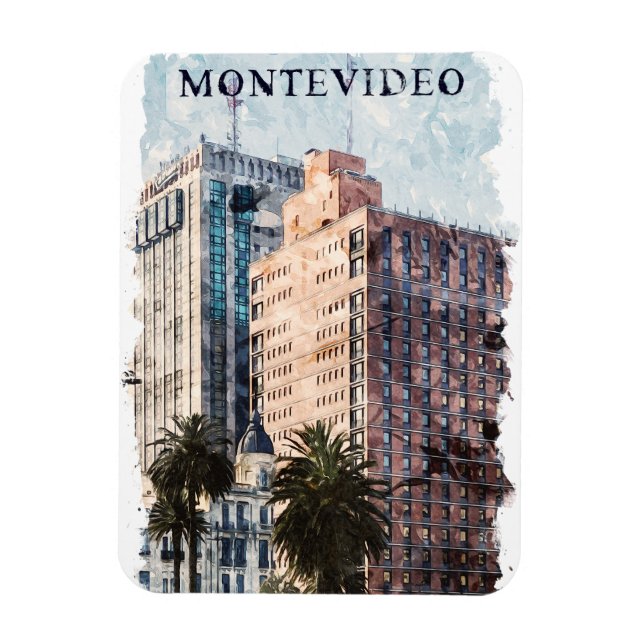 Montevideo Uruguay Vintage resor Magnet (Vertikal)