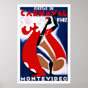 "Montevideo" Vintage resor Poster