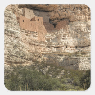 Montezuma Castle National Monument, Arizona Fyrkantigt Klistermärke