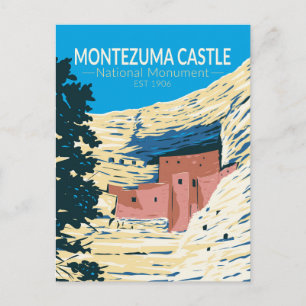 Montezuma Castle National Monument Arizona Retro Vykort