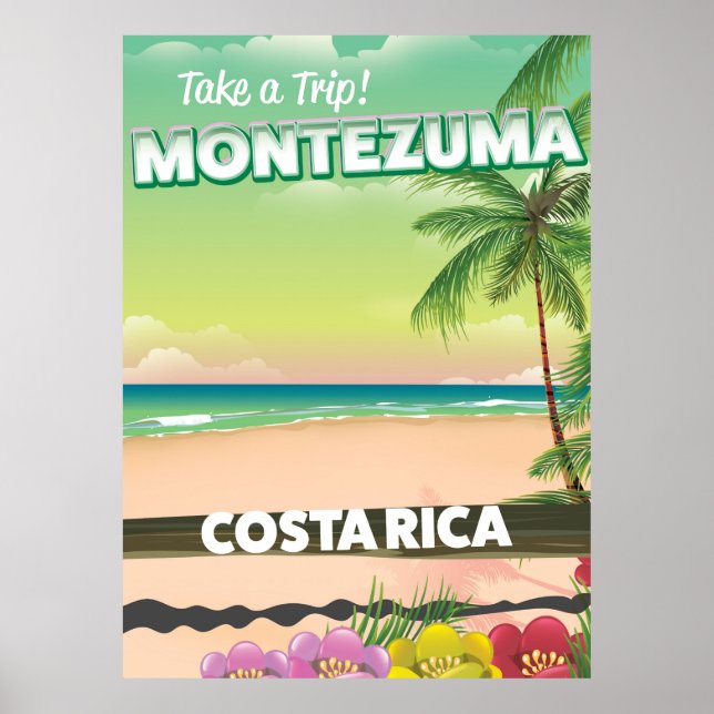 Montezuma Costa Ricas reseaffisch Poster (Framsidan)
