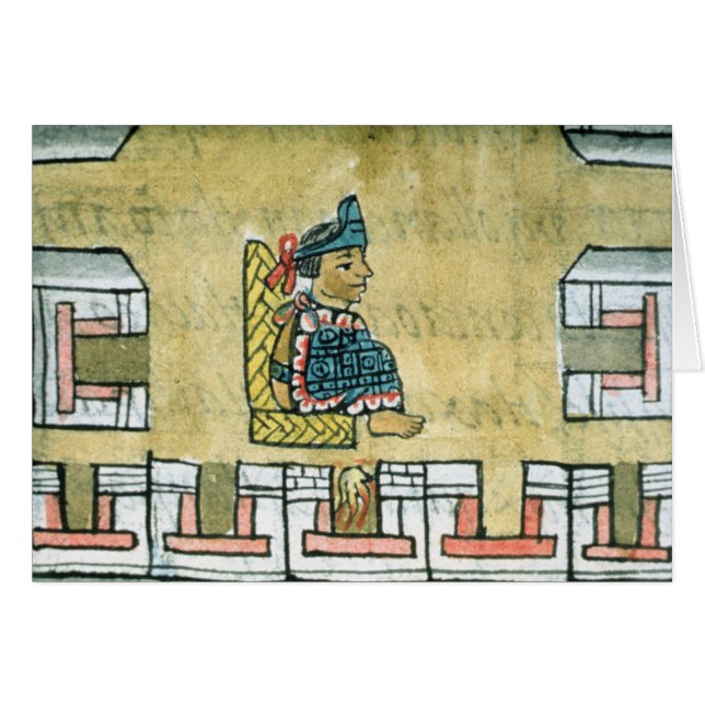 Montezuma II, från 'den Florentine Codex'en Hälsningskort (Framsidan Horizontal)