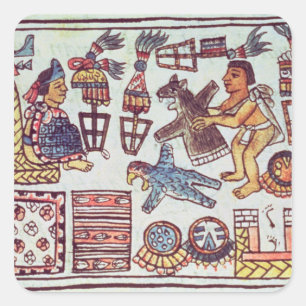 Montezuma II tar emot bifall Fyrkantigt Klistermärke