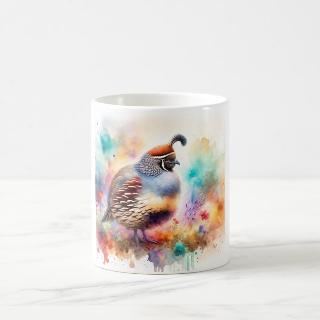 Montezuma Quail AREF755 - Watercolor Kaffemugg (Center)