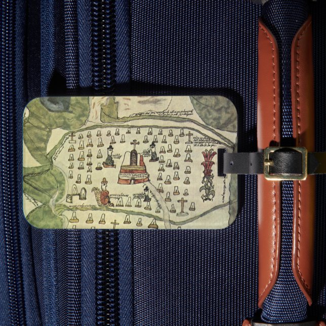 Montezumas Aztec Empire, Antique World Map, 1577 Bagagebricka (Framsida Insitu 4)