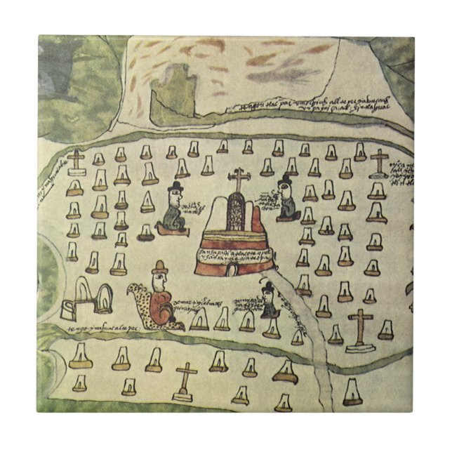 Montezumas Aztec Empire, Antique World Map, 1577 Kakelplatta (Framsidan)