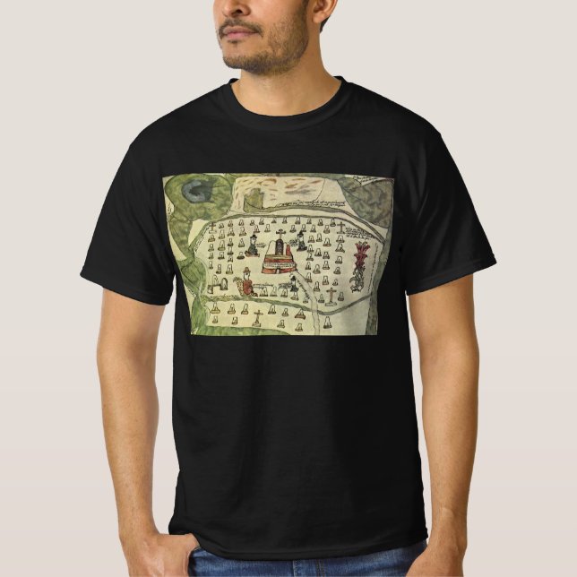 Montezumas Aztec Empire, Antique World Map, 1577 T-shirt (Framsida)