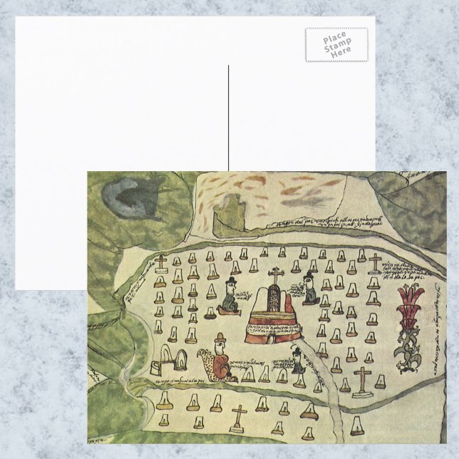Montezumas Aztec Empire, Antique World Map, 1577 Vykort (Skapare uppladdad)