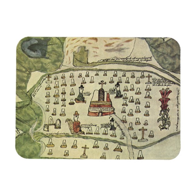 Montezumas aztekiska imperium, Antik världskarta,  Magnet (Horisontell)