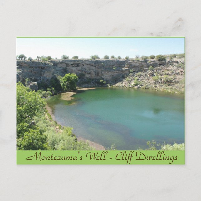 Montezuma's well Cliff Dwellings Arizona Post Card Vykort (Framsida)