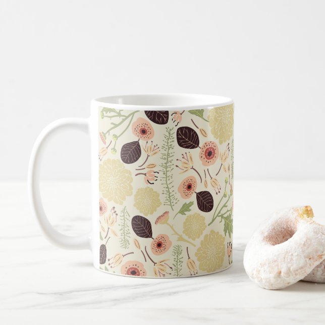 Möntgenblommor för persikor kaffemugg (Med munk)
