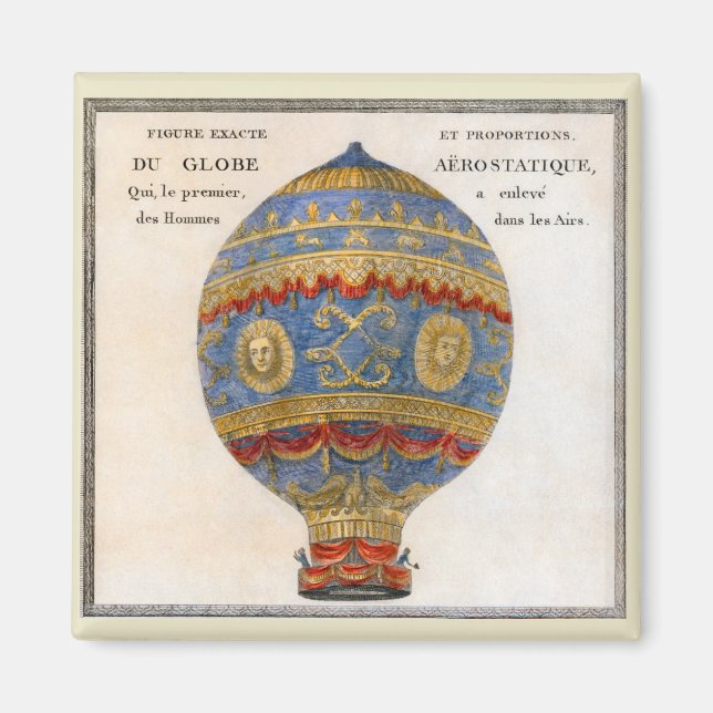 Montgolfier Brothers Luftballong Magnet (Framsidan)