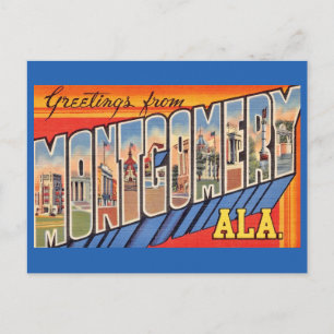 Montgomery AL Retro Hälsning Vykort
