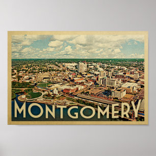 Montgomery Alabama affischvintage resor Poster