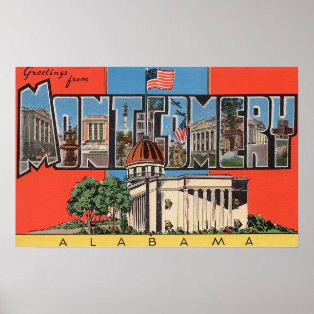 Montgomery, Alabama (Capital Bldg) Poster (Framsidan)