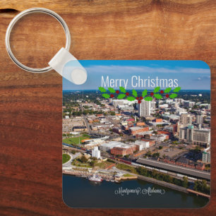 Montgomery, Alabama Chistmas hälsning Nyckelring
