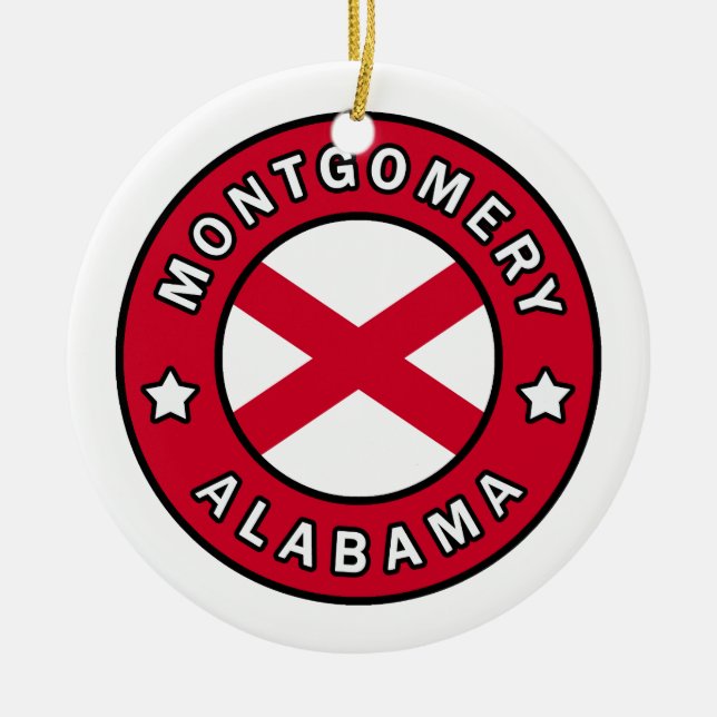 Montgomery Alabama Julgransprydnad Keramik (Framsidan)