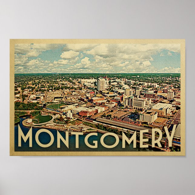Montgomery Alabama Poster Vintage resor (Framsidan)