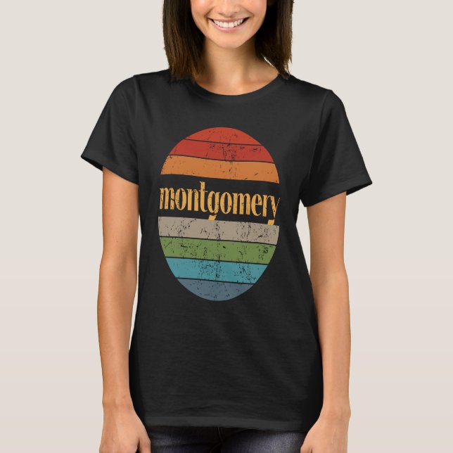 Montgomery Alabama Quality Sunset 3 Distress T Shirt (Framsida)